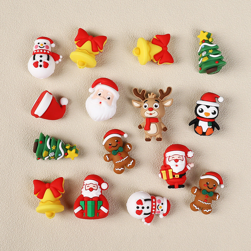 Wholesale 20pcs/pack 3D silicone beads  Christmas tree diy silicone beads